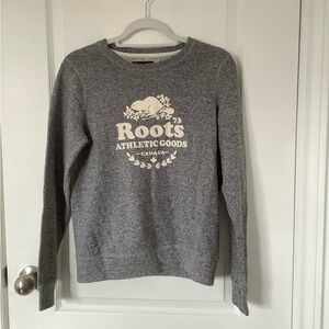 Grey with roots logo crewneck sweater